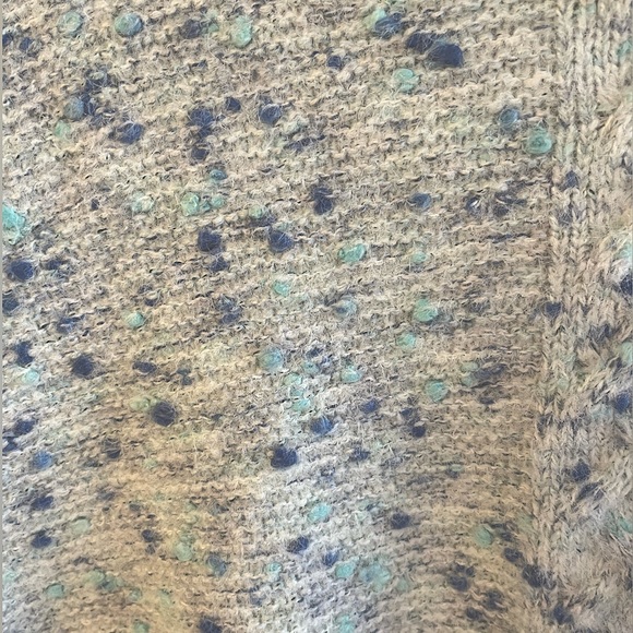 Blue crew neck sweater cropped with details - Picture 3 of 3